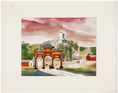 Pehai Park, Peking vintage Japanese, Chinese, Asian-themed print